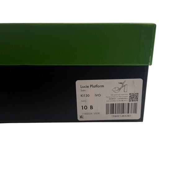 Kate Spade Lucie Bow Strap Silk Platform Block Heels Sandals Ivory Size 10B - Picture 10 of 10